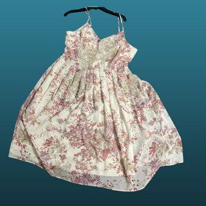 Suzy Shier Floral Mini Dress - Cream and Pink